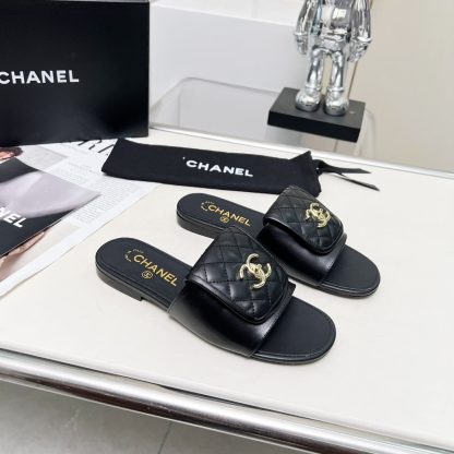 Chanel Early Spring Black Full Retro Slippers - Image 3