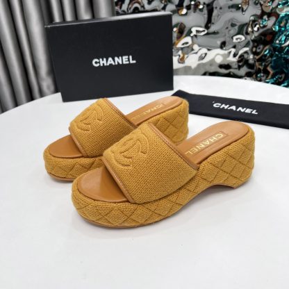 Chanel Early Spring Earth Brown Dance Shoes Series Retro European and American New Slippers Heel Height 7cm - Image 3