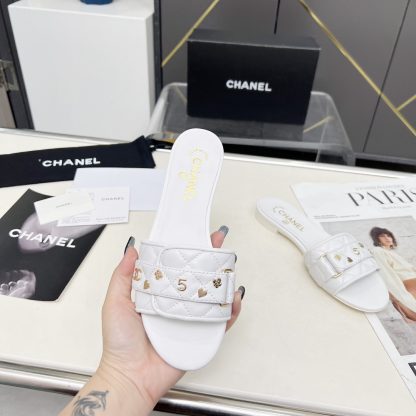 Chanel Spring/Summer Dance Shoes Collection White Delicate Slippers - Image 3