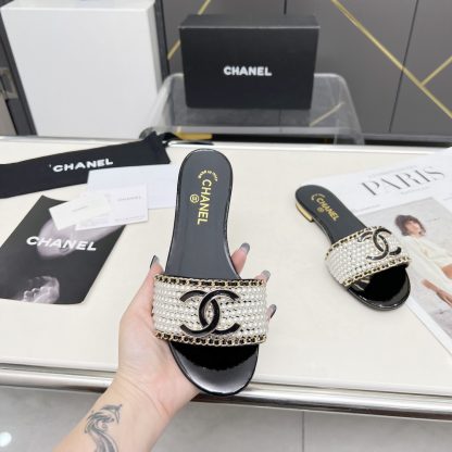Chanel Spring/Summer Dance Shoes Collection Retro-Style Slippers Full of Sewn Pearls - Image 3