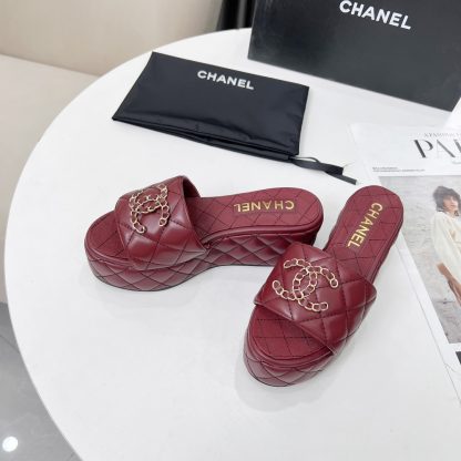 Chanel Spring/Summer Dance Shoes Series Red European and American Catwalk New Slippers Heel Height 6.5cm - Image 3