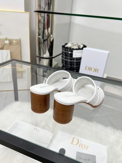 Dior D-Lane Women's Round Heel Hollow High Heel Sandals - Image 3