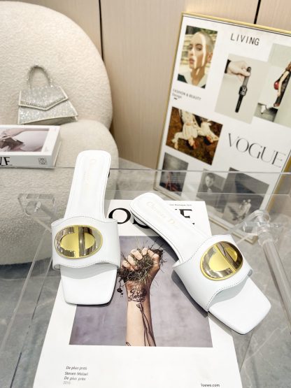 Dior white elegant everyday low-heeled sandals - Image 3