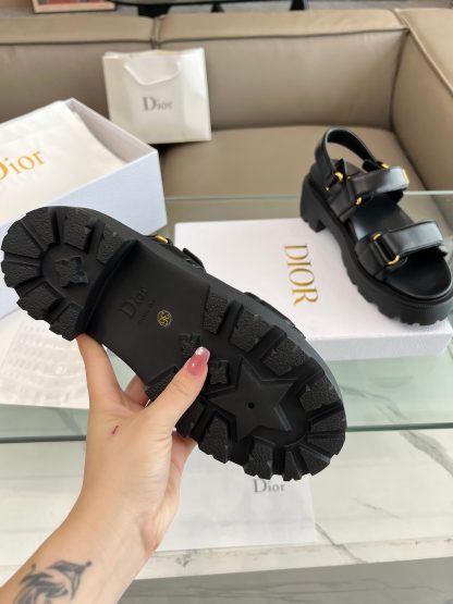 Dior popular black thick-soled mid-heel sandals - Image 3