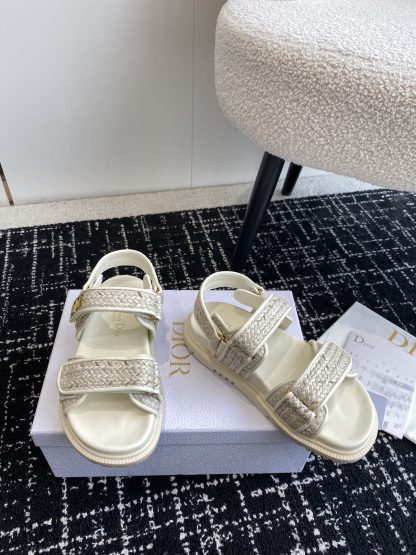 Dior Velcro flat woven sandals - Image 3