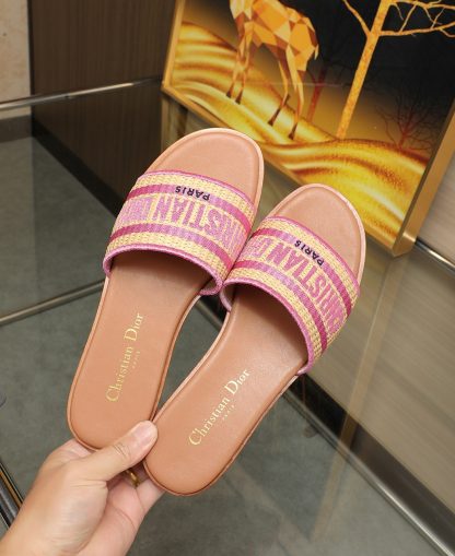 Dior embroidered lettering flip flops - Image 3