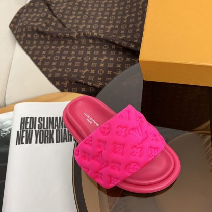 Louis Vuitton embossed silk slippers - Image 3