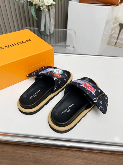 Louis Vuitton embossed logo slippers Pool Pillow Comfort flat slides - Image 3