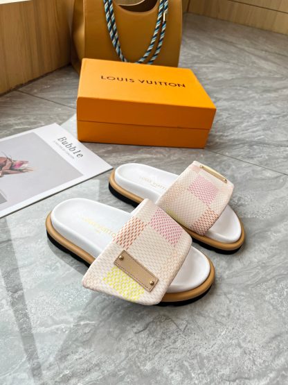 Louis Vuitton embossed logo slippers Pool Pillow Comfort flat slides - Image 2