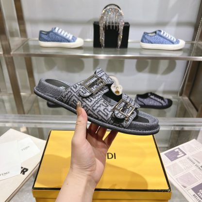 Louis Vuitton double buckle flat slides - Image 4
