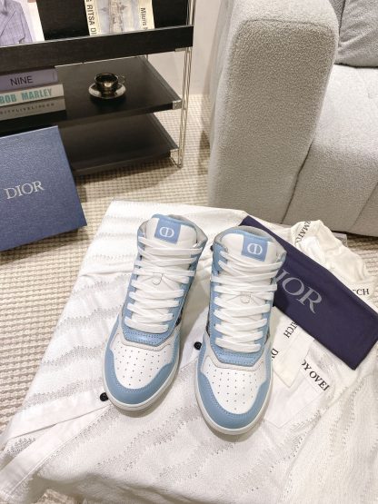 Dior Light Blue High-Top B27 Couple Casual Shoes - Image 4