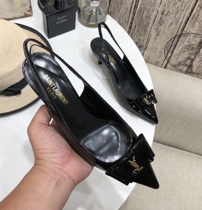 Ysl bow small pointed sandals high heels - Image 4