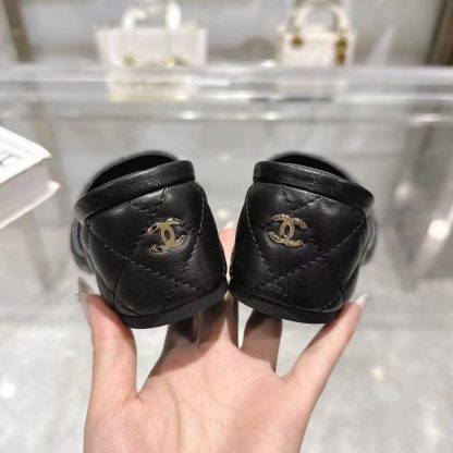 Chanel Spring/Summer New Classic Black Mixed Lambskin Sandals Heel Height 5cm - Image 4
