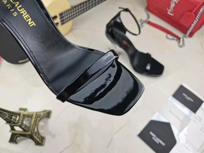 YSL lacquered high-heeled sandals with YSL letters - Image 5