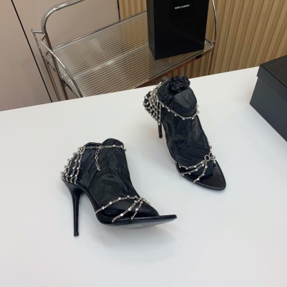 Ysl rhinestone chain high heels - Image 4