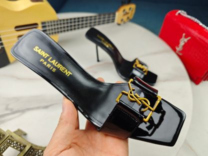Ysl thin-heeled Ysl letter elegant high-heeled sandals - Image 4