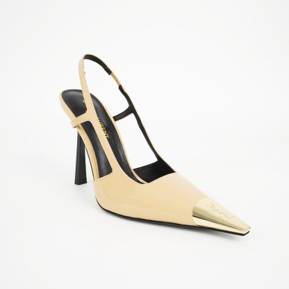 Ysl small gold head square heel temperament high heels - Image 4
