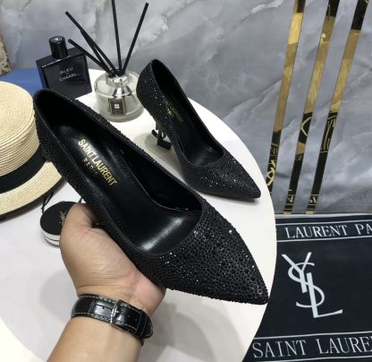 Ysl new style full diamond crystal high heels - Image 4