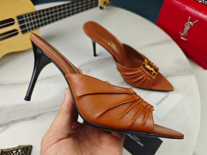 Ysl brown stiletto high-heeled sandals - Image 4