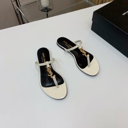 Ysl classic letter buckle flat sandals - Image 4