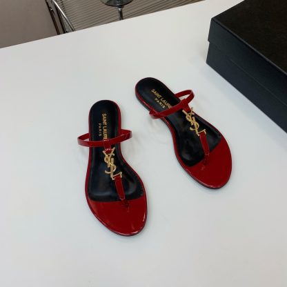 Ysl Letter Buckle Flat Sandals - Image 4