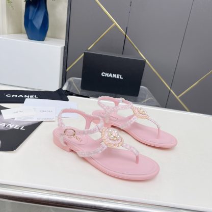 Chanel Spring-Summer Dance Shoes Collection New Retro Pink Sandals - Image 4