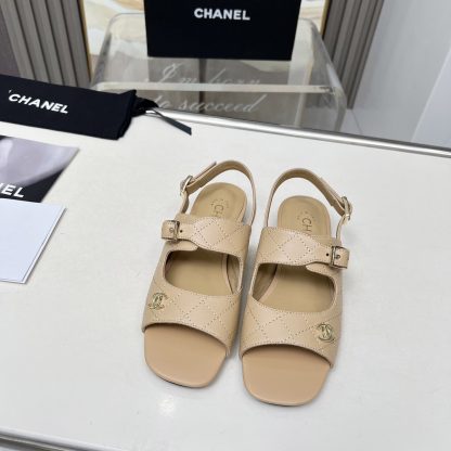 Chanel Spring/Summer Dancing Shoes Collection Apricot Slim Sandals Heel Height 5cm - Image 4