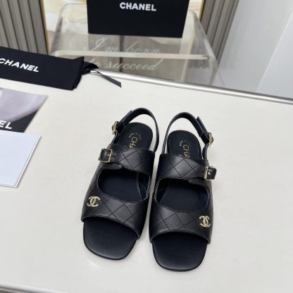 Chanel Spring/Summer Dance Shoes Collection Black Slim Sandals Heel Height 5cm - Image 4