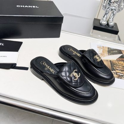 Chanel autumn and winter new goddess elegant temperament black half-slippers - Image 4