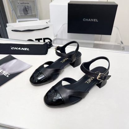 Chanel Early Spring Dance Shoes Series New European and American Style Black Sandals Heel Height 3.5cm - Image 4