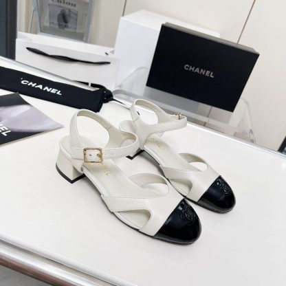 Chanel Early Spring Dance Shoes Series New European and American Style White Sandals Heel Height 3.5cm - Image 4