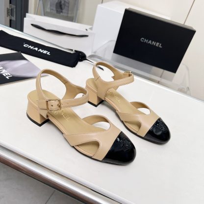 Chanel Early Spring Dance Shoes Series New European and American Style Apricot Sandals Heel Height 3.5cm - Image 4