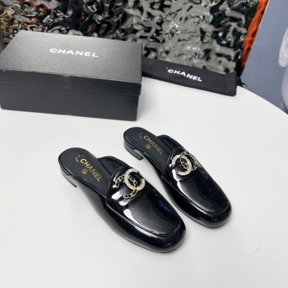 Chanel black early spring dance shoes series new retro feeling half slippers - Image 4