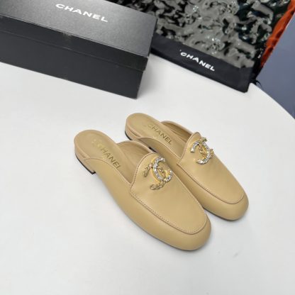 Chanel apricot early spring dance shoes series new retro feeling half slippers - Image 4