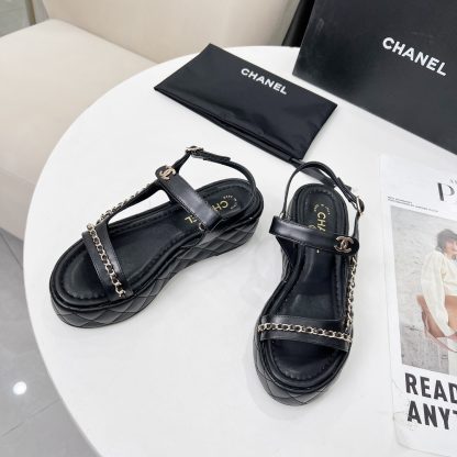 Chanel Spring and Summer Black Dance Shoes Series New European and American Catwalk Sandals - Image 4