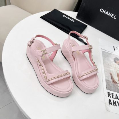 Chanel Spring and Summer Pink Dancing Shoes Series New European and American Catwalk Sandals - Image 4
