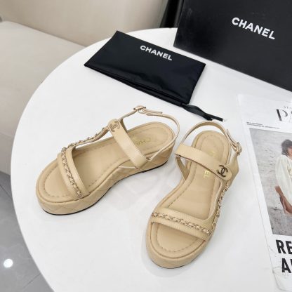 Chanel Spring and Summer Apricot Dance Shoes Series New European and American Catwalk Sandals - Image 4