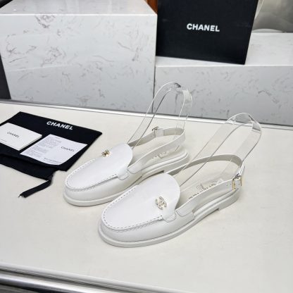 Chanel Spring and Summer Dance Shoes Series New White Round Toe Sandals Heel Height 2.5cm - Image 4