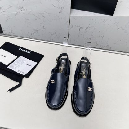 Chanel Spring and Summer Dance Shoes Series New Blue Small Round Head Sandals Heel Height 2.5cm - Image 4