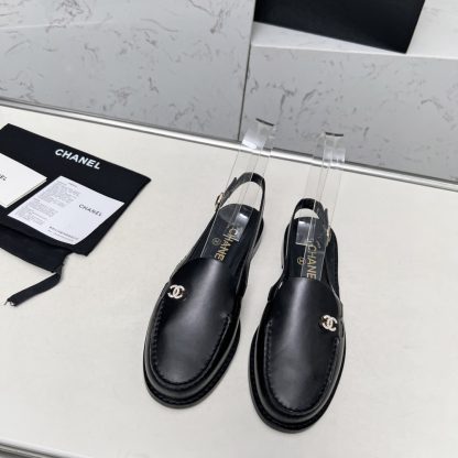 Chanel Spring/Summer Dance Shoes Collection Retro Style Black Sandals Heel Height 2.5cm - Image 4