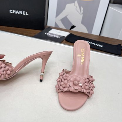Chanel Spring and Summer Pink Dancing Shoes Series New Custom Flower Sandals Heel Height 8.5cm - Image 4