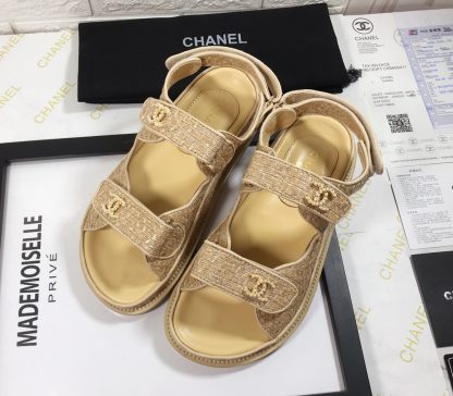 Chanel Early Autumn Comfortable Soft Super Versatile Brown Sandals - Image 4