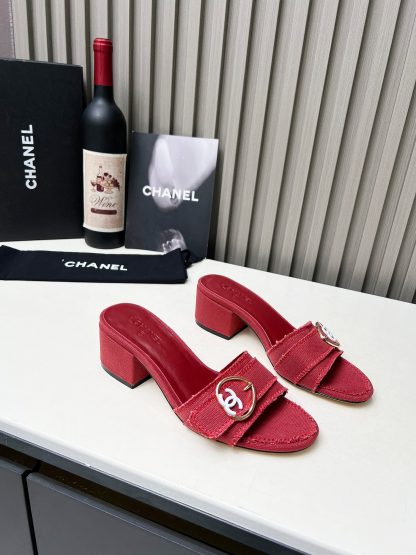 Chanel red elegant lady temperament sandals - Image 4