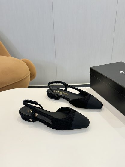 Chanel Black Classic Versatile Luxury Ballet Flat Sandals - Image 4