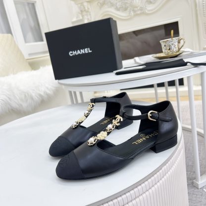 Chanel Spring and Summer Black Dancing Shoes Series Small Round Toe Matte Sandals - Image 4