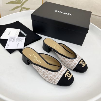 Chanel milk tea color spring and summer dancing shoes series new small round head retro sandals - Image 4