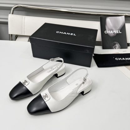 Chanel Early Spring Dance Shoes Series New Small Round Head White Retro Feeling Sandals - Image 4