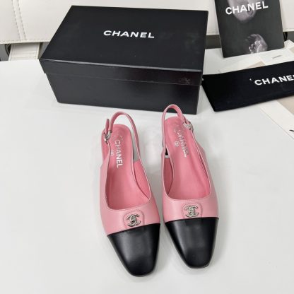 Chanel Early Spring Dance Shoes Series New Small Round Head Pink Retro Feeling Sandals - Image 4