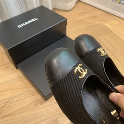 Chanel black spring and summer dancing shoes series new small round head slim retro sandals - Image 4