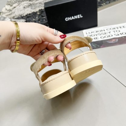 Chanel apricot early spring dancing shoes series sandals, 3cm thick - Image 4